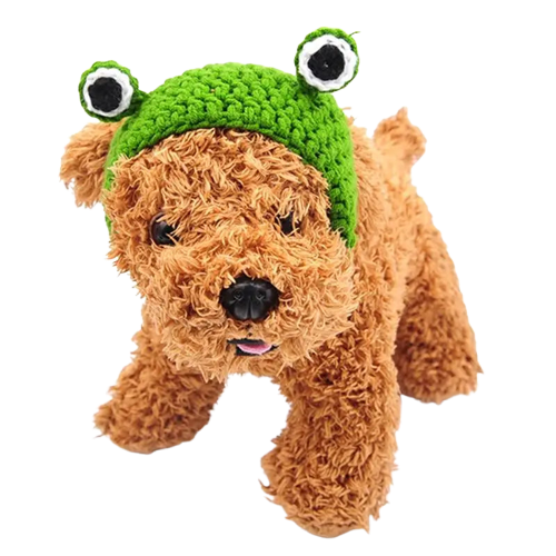 Bob pour Chien au Crochet Yeux Verts Transparent Background