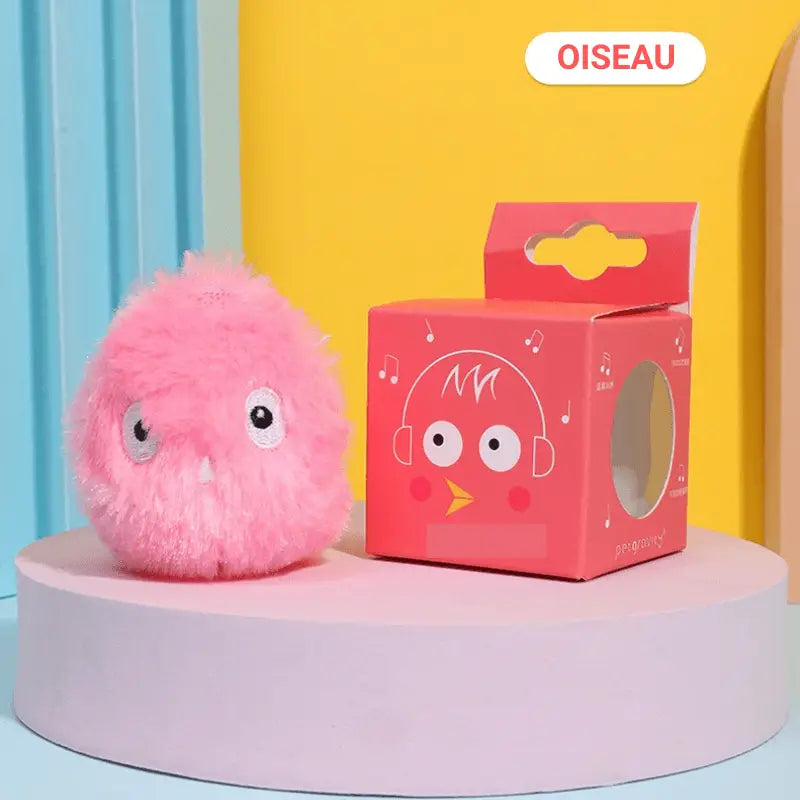 Boîte à jouets rose avec balle interactive CatBall pour chats