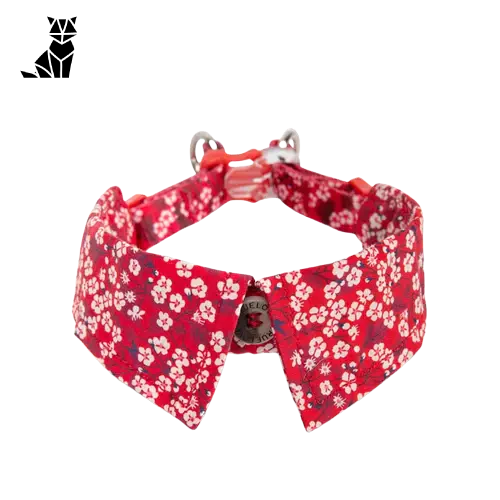 Bandana pour chien Truelove : Nœud papillon floral rouge de première qualité avec fermoir en métal pour un style respectueux de l’environnement