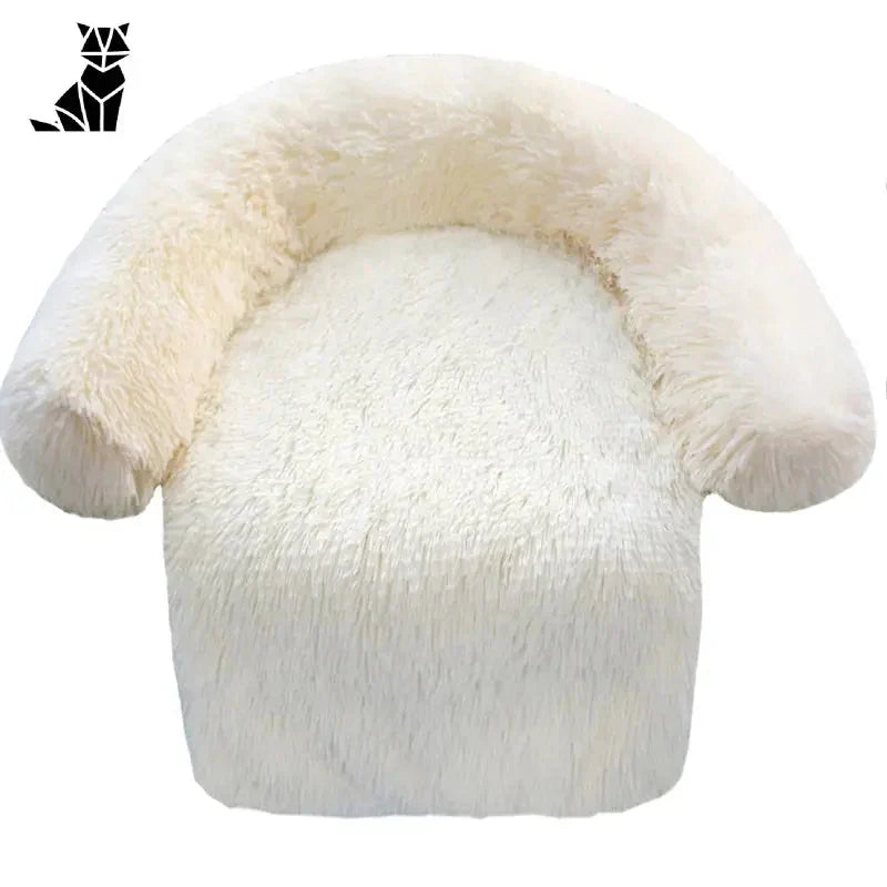 Chaise en forme de mouton blanc avec fourrure duveteuse - Canapé pour chien en tissu feutré pour un repos douillet