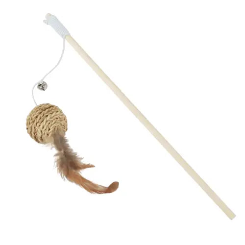 Canne à pêche en bois pour chat Transparent Background