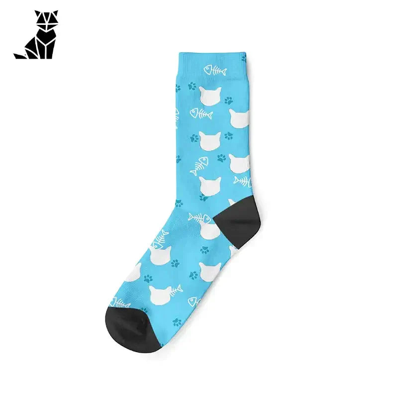 Chaussettes à motif unique de chat et de poisson - Chaussettes élégantes avec confort et style unique