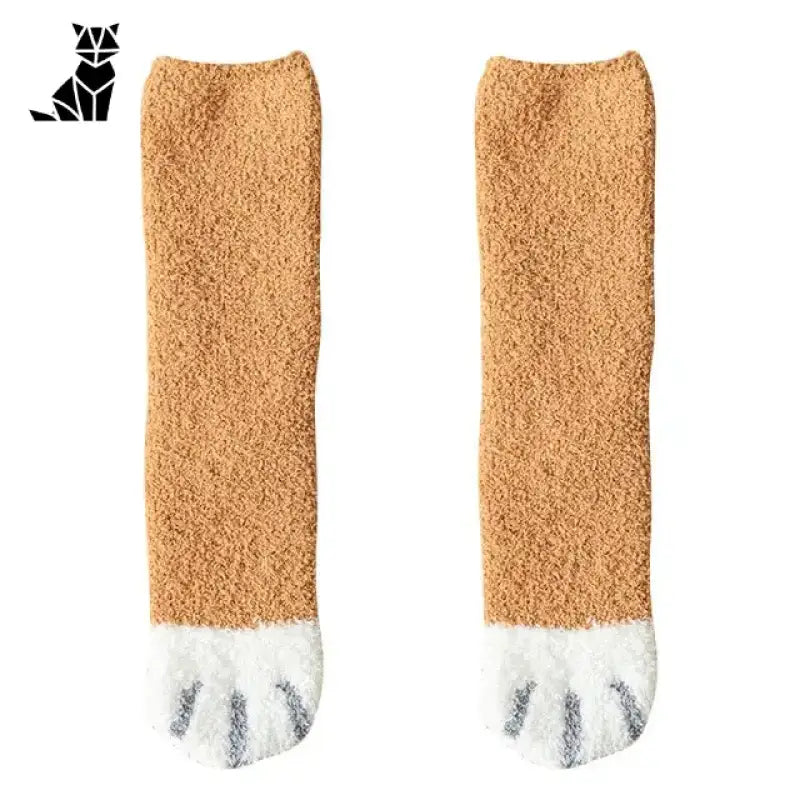 Chaussettes Chats Adorables Pour Des Petits Pieds Bien Au Chaud - Beige / 35-43