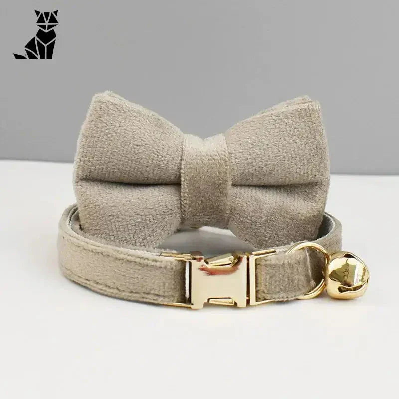 Collier de velours pratique avec nœud papillon pour le look élégant de votre toutou adoré