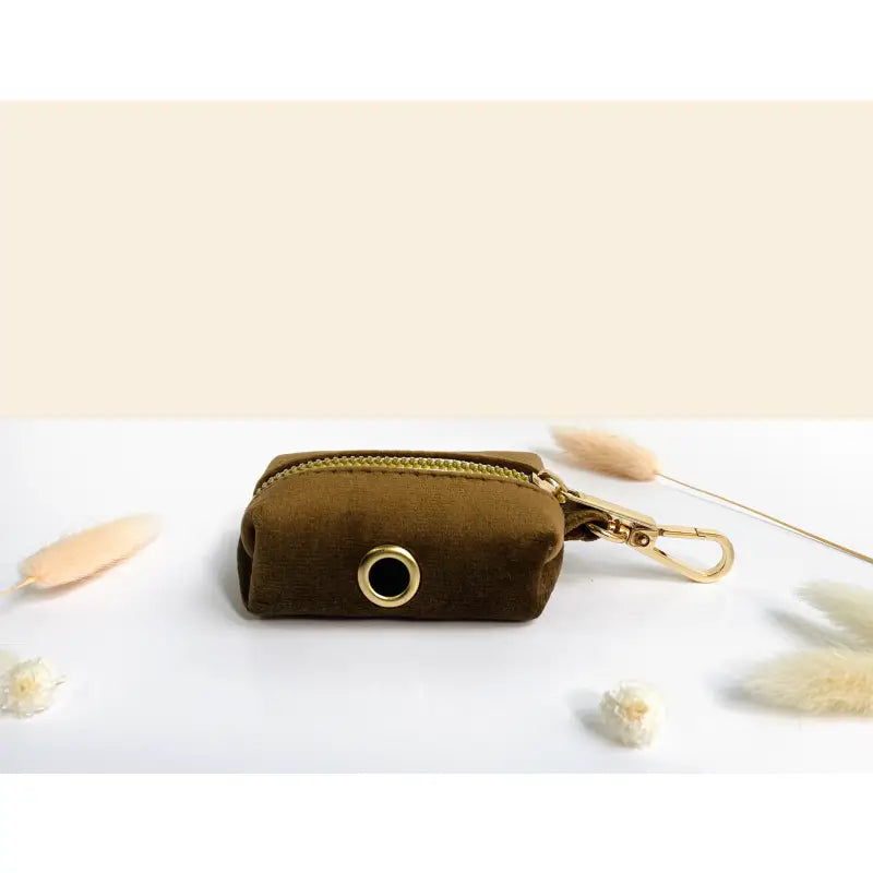 Kit Complet Chien Personnalisé Velours Lisse Marron