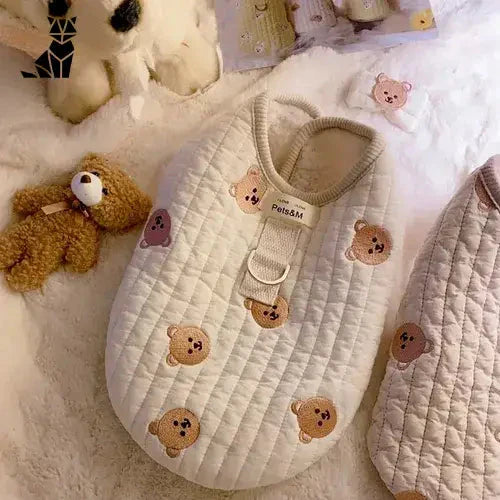 Polaire et doux : sac de couchage pour bébé avec des oursons - Comfort Coat pour animaux moyens