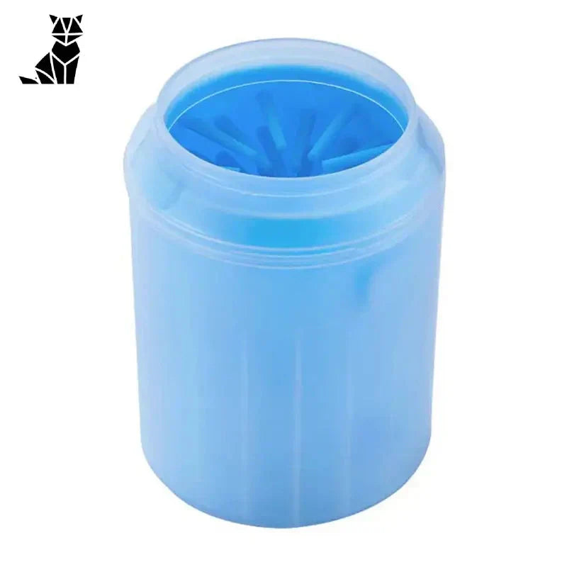 Récipient en silicone bleu avec couvercle - Nettoyeur de pattes de chien en silicone souple