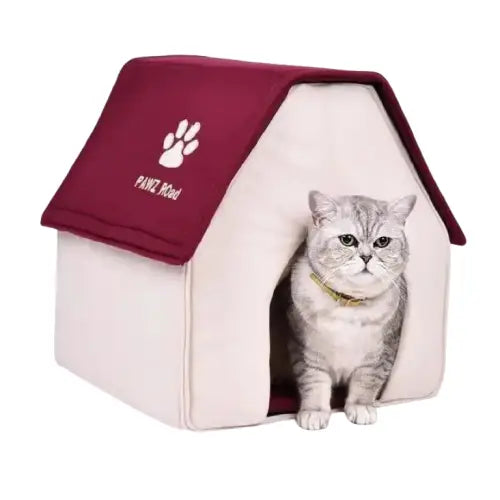 Petite Maison Pour Chat: Un Abri Douillet Et Facile à Laver - Rouge Transparent Background