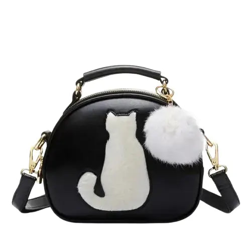 Sac à Main Chat: Un Accessoire Chic Et Audacieux! Noir Mat Transparent Background