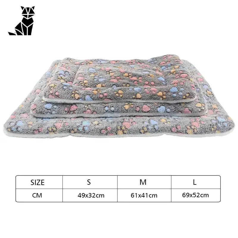 Lit pour chien avec motif floral sur tapis chauffant pour le confort et la chaleur des chiens