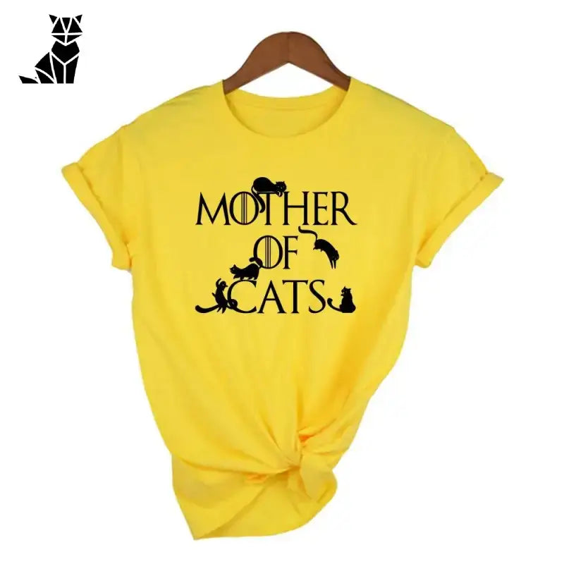 Tee Shirt Game Of Thrones Mother Of Catspour Femmes - Jaune / s