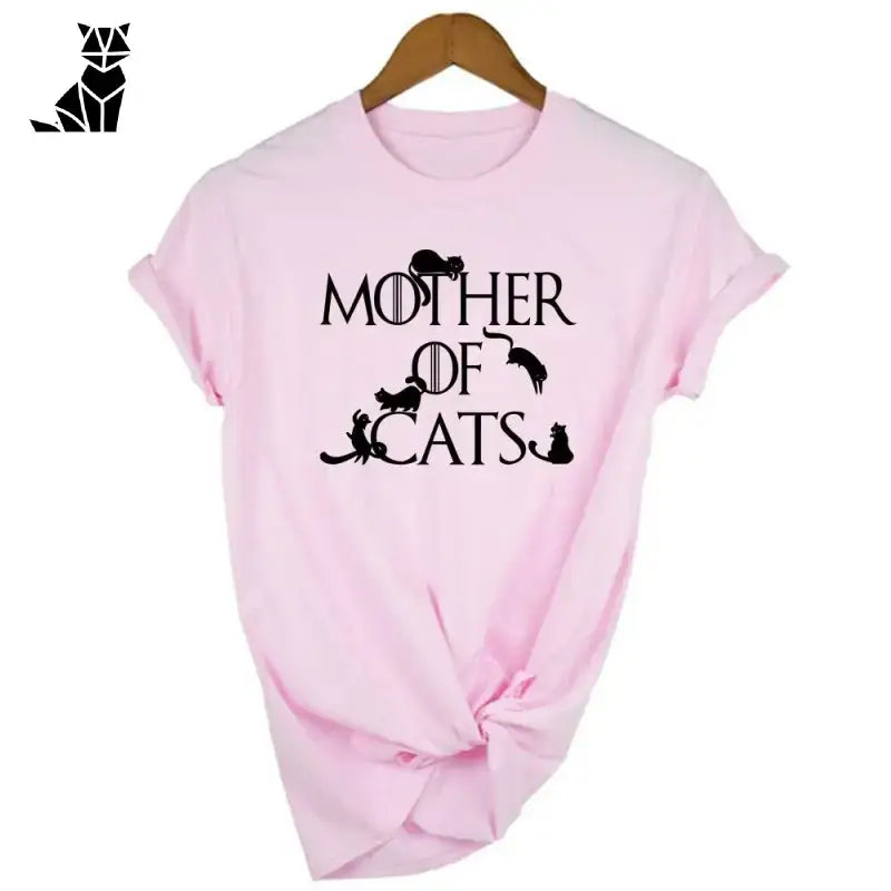 Tee Shirt Game Of Thrones Mother Of Catspour Femmes - Rose / s